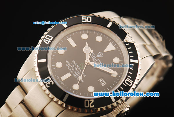 Rolex Submariner X Limited Edition Swiss ETA 2836 Automatic Movement Steel Case and Strap with Black Dial and White Markers - Click Image to Close